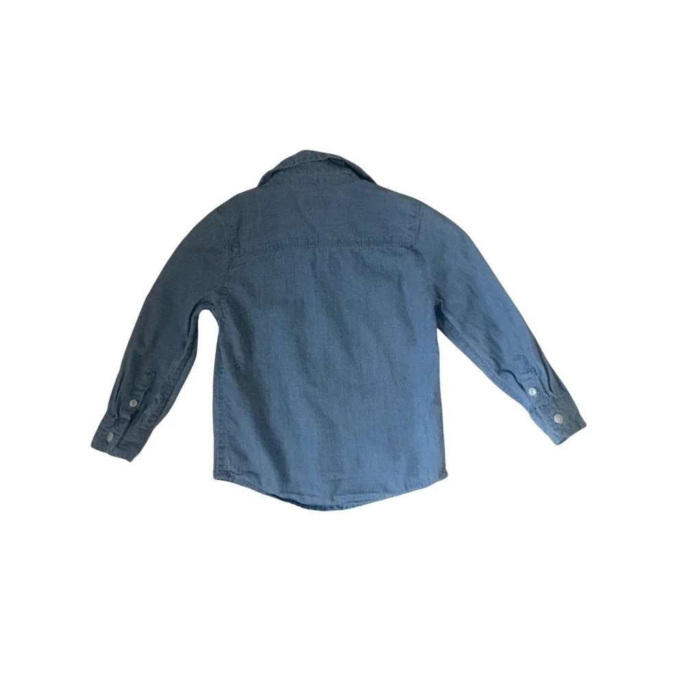 OshKosh B'gosh Boys 2T Blue Chambray Long Sleeve Button Down Shirt
